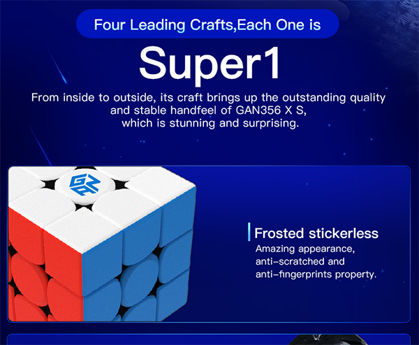 GAN 356 XS Speed Cube Stickerless Version Full-Bright